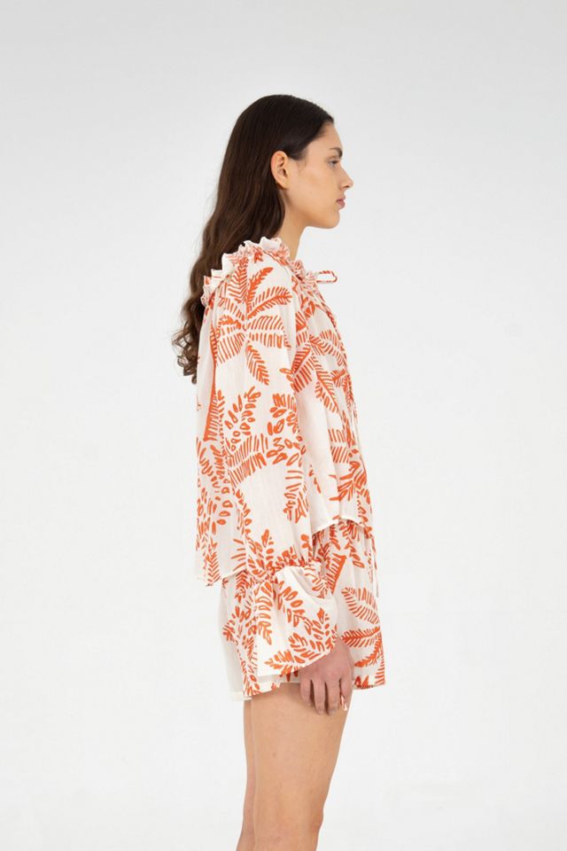 Carmen Says Cyrus Palm-Printed Top #2