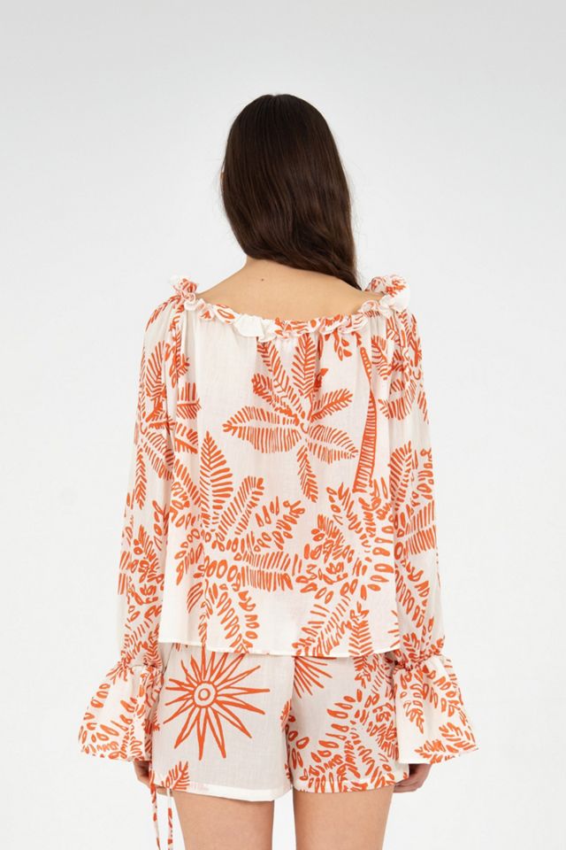 Carmen Says Cyrus Palm-Printed Top #3