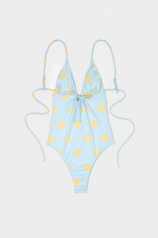Carmen Says Illusion Sun-Printed Blue One Piece Swimsuit #2
