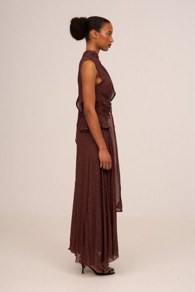 Carmen Says Brown Toast Polka Dot Occasion Dress #2