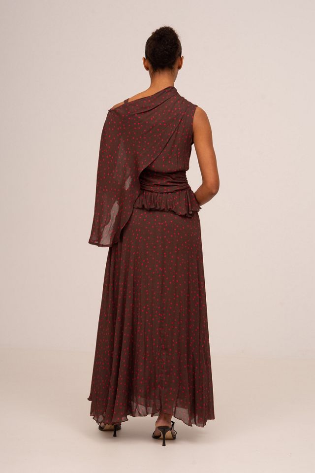 Carmen Says Brown Toast Polka Dot Occasion Dress #3