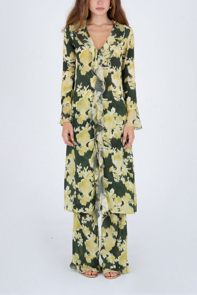 Carmen Says Lime Lagoon Flower Print Pants #1