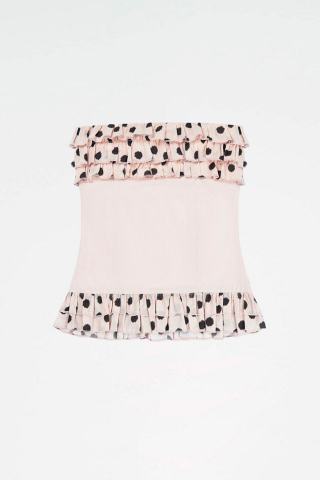 Carmen Says Noctis Beige Polka Dot Print Top #1
