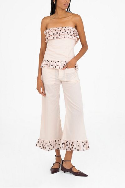 Carmen Says Noctis Beige Polka Dot Print Top