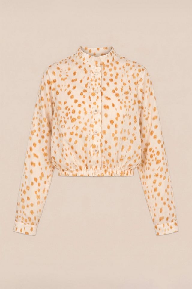 Carmen Says Fawn Deer Print Balloon Shirt #1