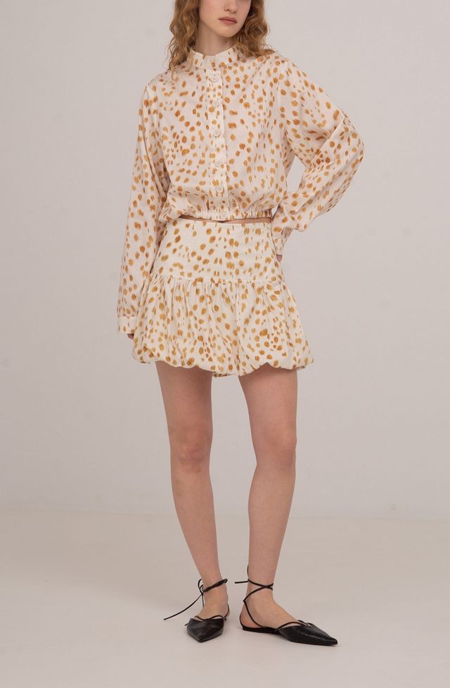 Carmen Says Fawn Deer Print Balloon Shirt #3