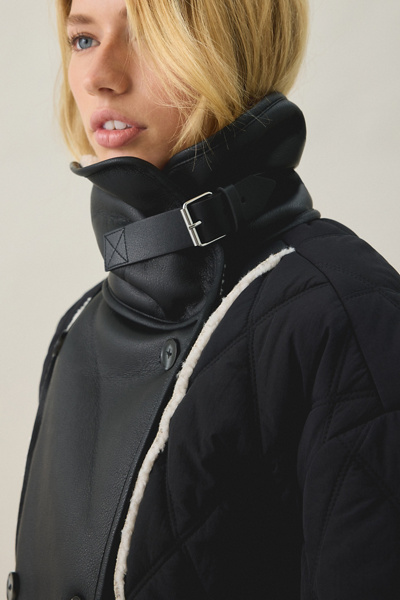 BLANKNYC Second Wind Faux Fur Trim Quilted Jacket