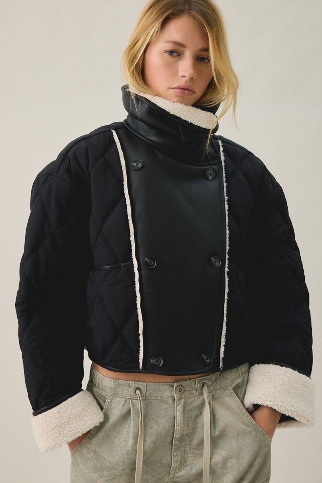BLANKNYC Second Wind Faux Fur Trim Quilted Jacket #3