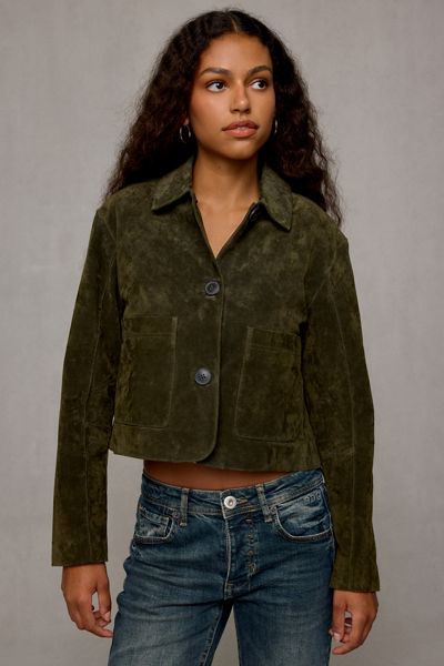 Veste de corvée en faux suède Spicy Herbs de BLANKNYC