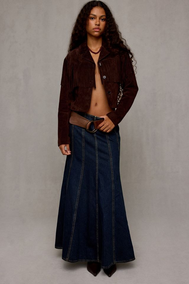 BLANKNYC Iced Chocolate Suede Fringe Jacket #1