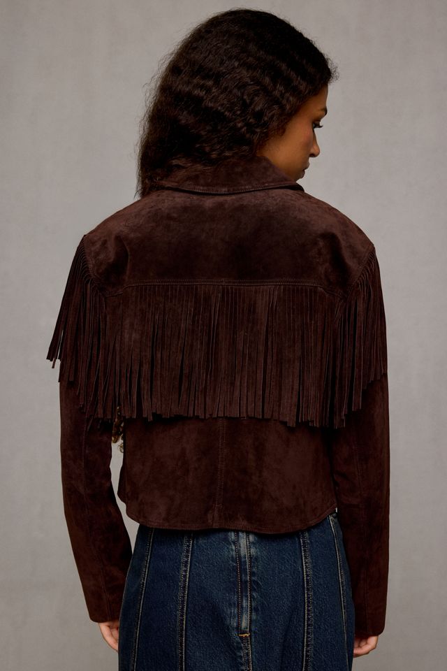 BLANKNYC Iced Chocolate Suede Fringe Jacket #4