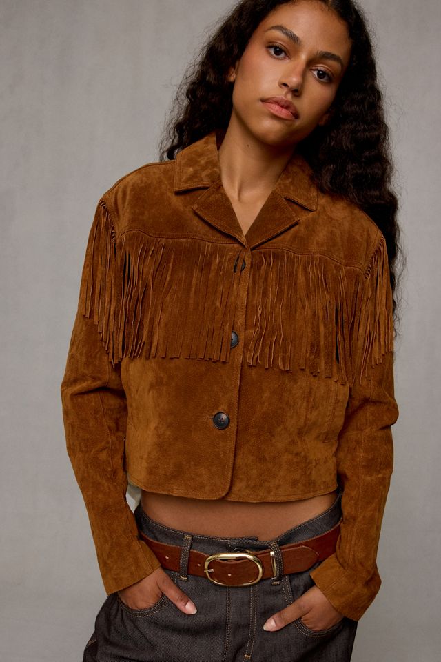 BLANKNYC Smoked Paprika Suede Fringe Jacket #1