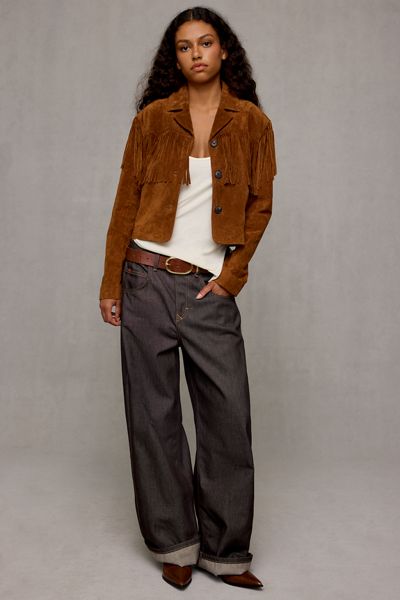 BLANKNYC Smoked Paprika Suede Fringe Jacket