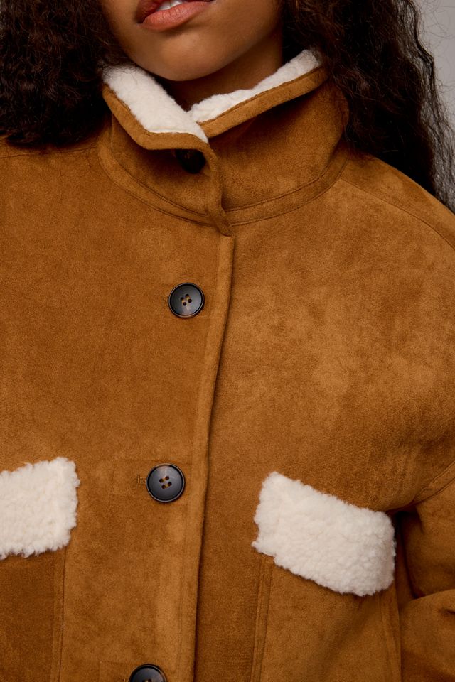BLANKNYC Staring Contest Fleece Trim Faux Suede Jacket #2