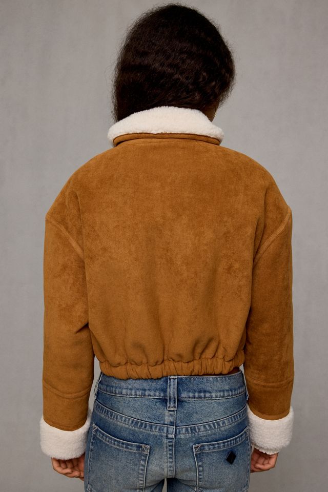 BLANKNYC Staring Contest Fleece Trim Faux Suede Jacket #3