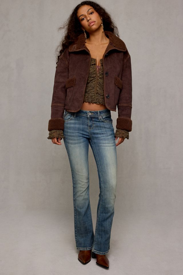 BLANKNYC Casual Night Fleece Trim Faux Suede Jacket #1