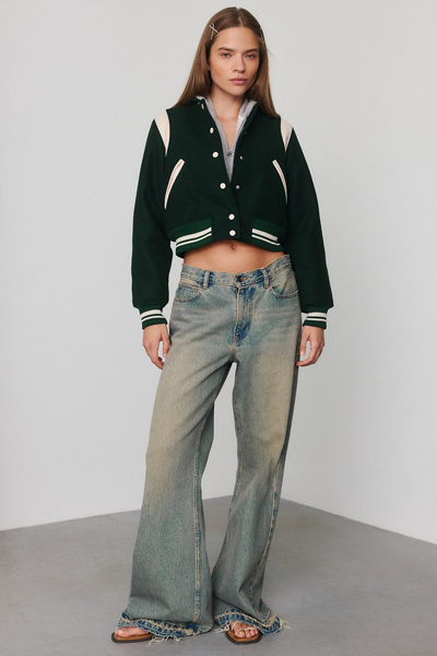 BLANKNYC Smart Move Cropped Bomber Jacket
