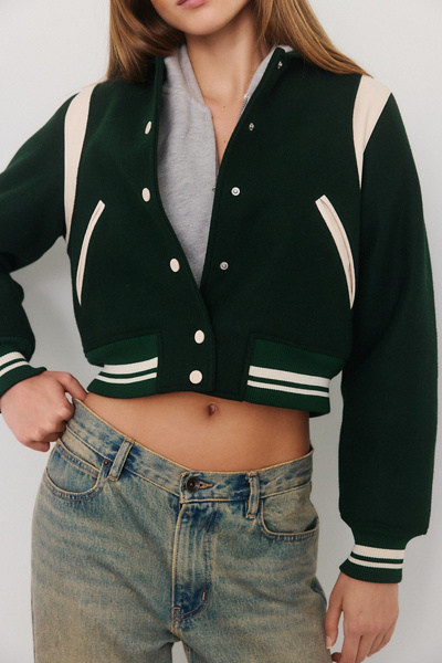 BLANKNYC Smart Move Cropped Bomber Jacket