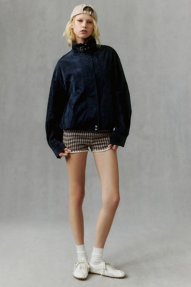 BLANKNYC Midnight Drift Suede Funnel Neck Bomber Jacket #3