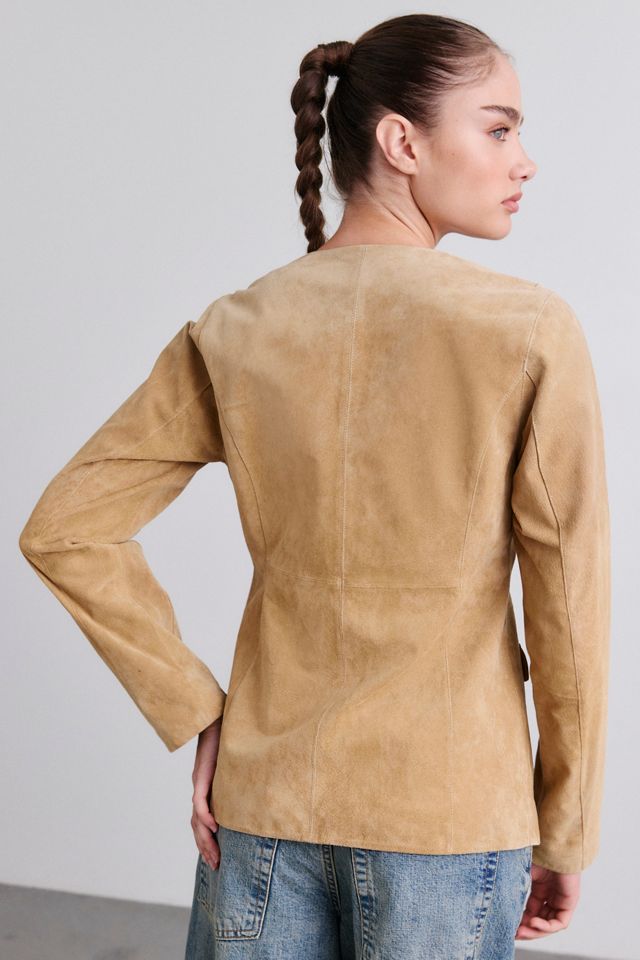 BLANKNYC Cinnamon Crunch Suede Collarless Blazer #2