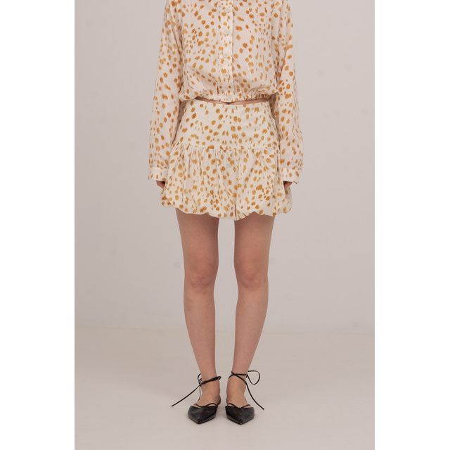 Carmen Says Fawn Deer Print Balloon Mini Skirt #1