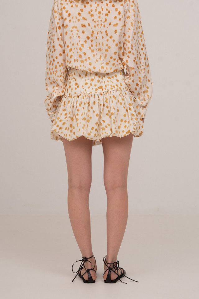 Carmen Says Fawn Deer Print Balloon Mini Skirt #2