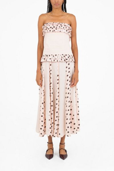 Carmen Says Noctis Beige Polka Dot Print Skirt