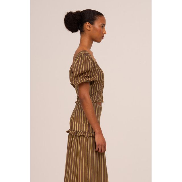 Carmen Says Striped Zafira Print Top #1