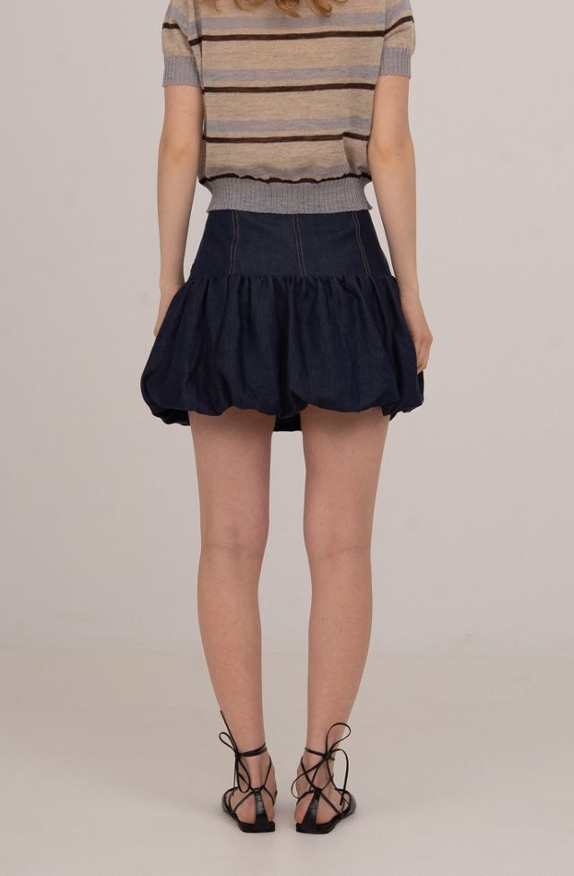 Carmen Says Denim Fawn Balloon Mini Skirt #3