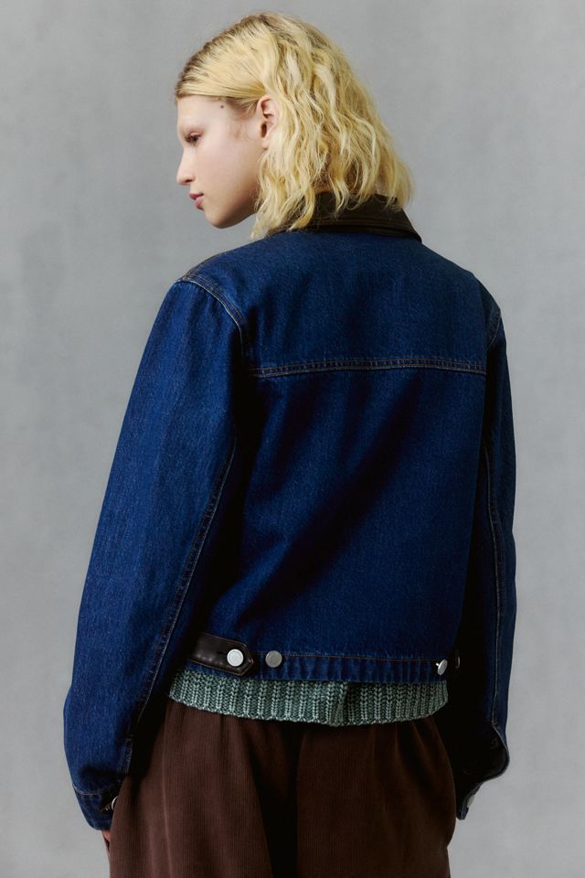 BLANKNYC Smooth Operator Faux Leather Trim Denim Jacket #4