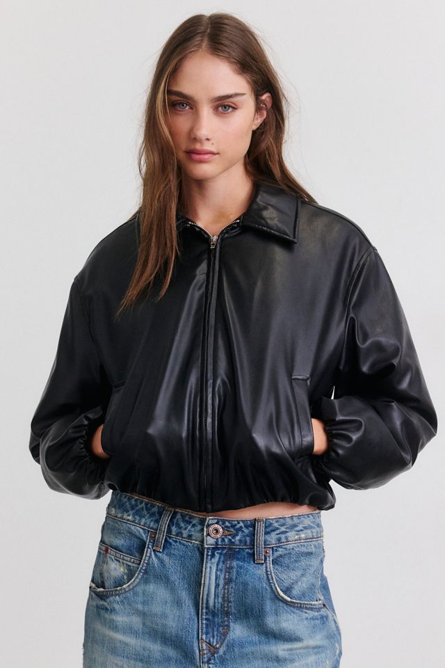 BLANKNYC Knock Out Faux Leather Bomber Jacket #1