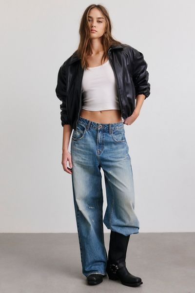BLANKNYC Knock Out Faux Leather Bomber Jacket