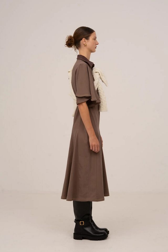Carmen Says Mocha Brown Midi Dress #2