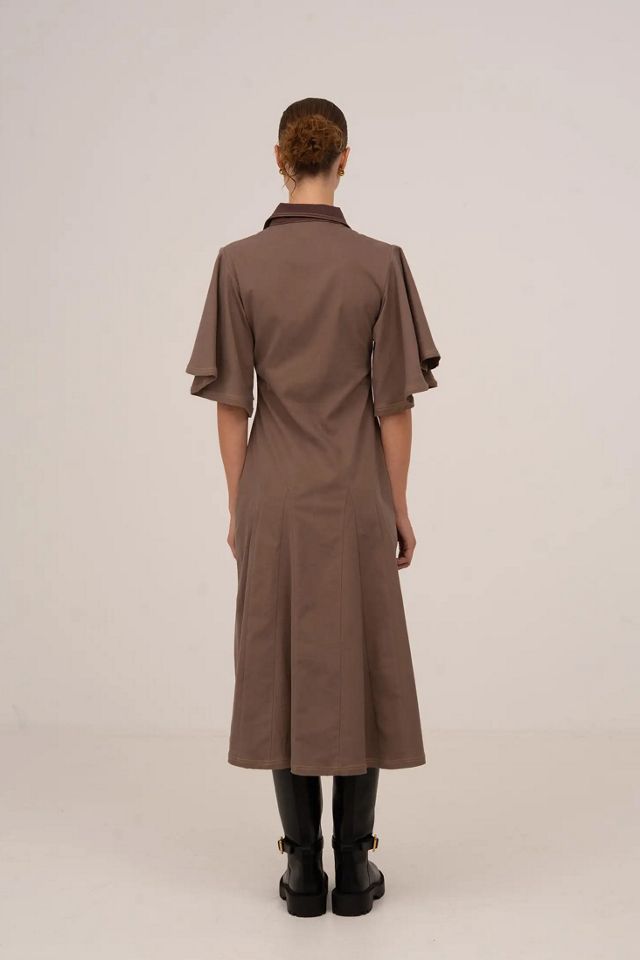 Carmen Says Mocha Brown Midi Dress #3
