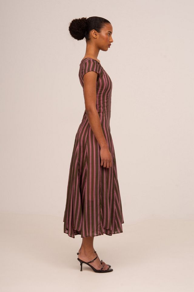 Carmen Says Striped Honour  Print Occasion Dress #2