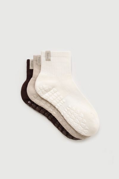 Fraise Quarter Crew Grip Socks (Set of 3)