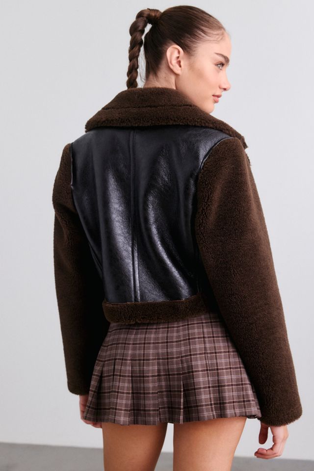 BLANKNYC Laid Back Fleece Trim Faux Leather Jacket #3