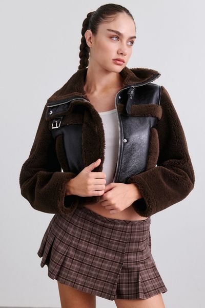 Veste BLANKNYC Laid Back en simili cuir avec bordure en polaire