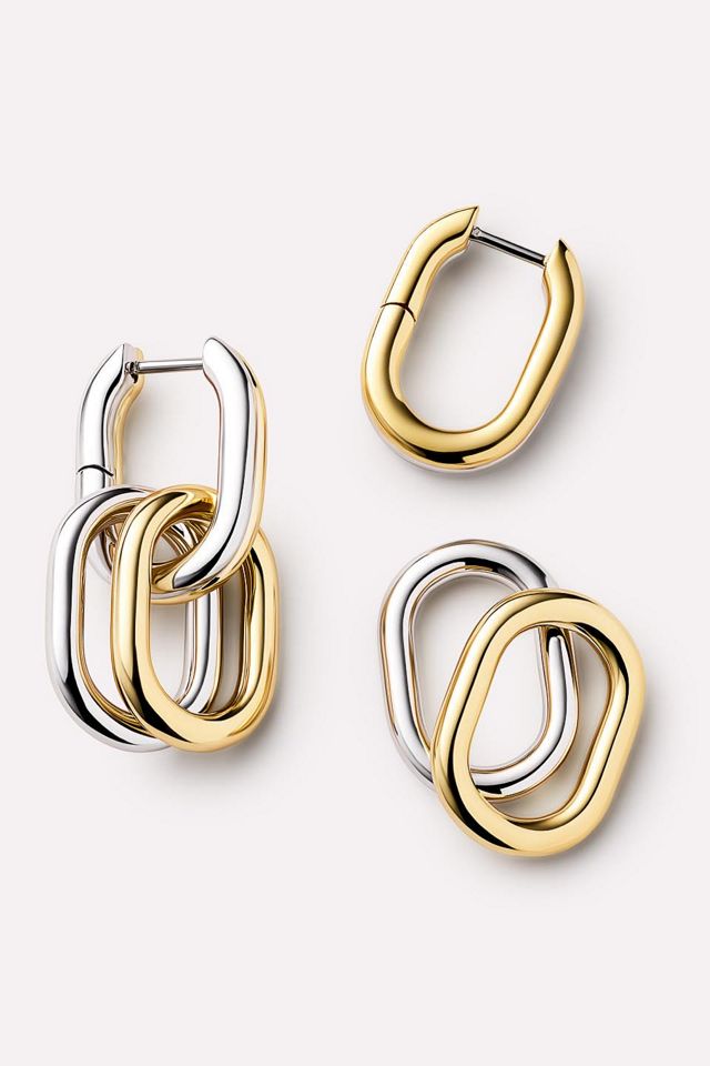 Ana Luisa Ash Double Two Tone Links Drop Earrings #2