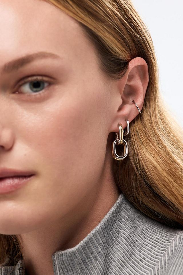 Ana Luisa Ash Double Two Tone Links Drop Earrings #4