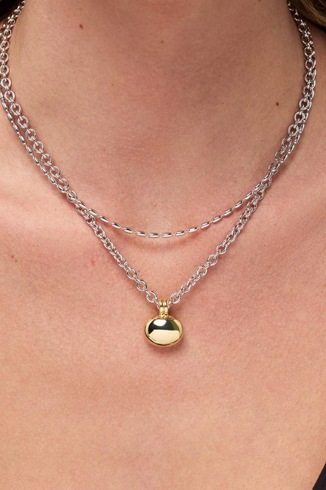 Ana Luisa Pebble Statement Two Tone Pendant Necklace #2
