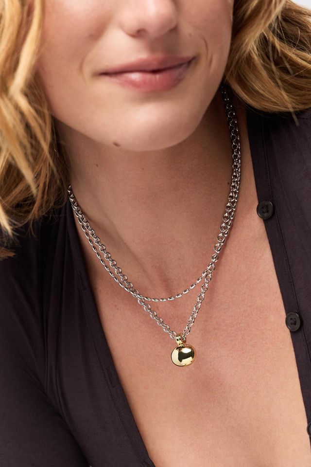 Ana Luisa Pebble Statement Two Tone Pendant Necklace #3