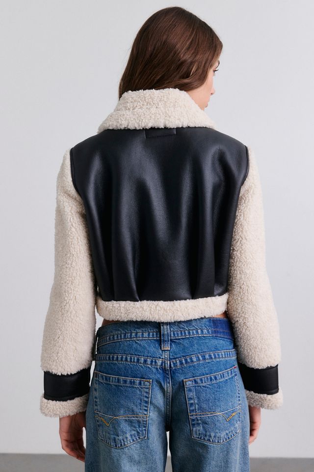 BLANKNYC Inner Spark Fleece Trim Faux Leather Jacket #3