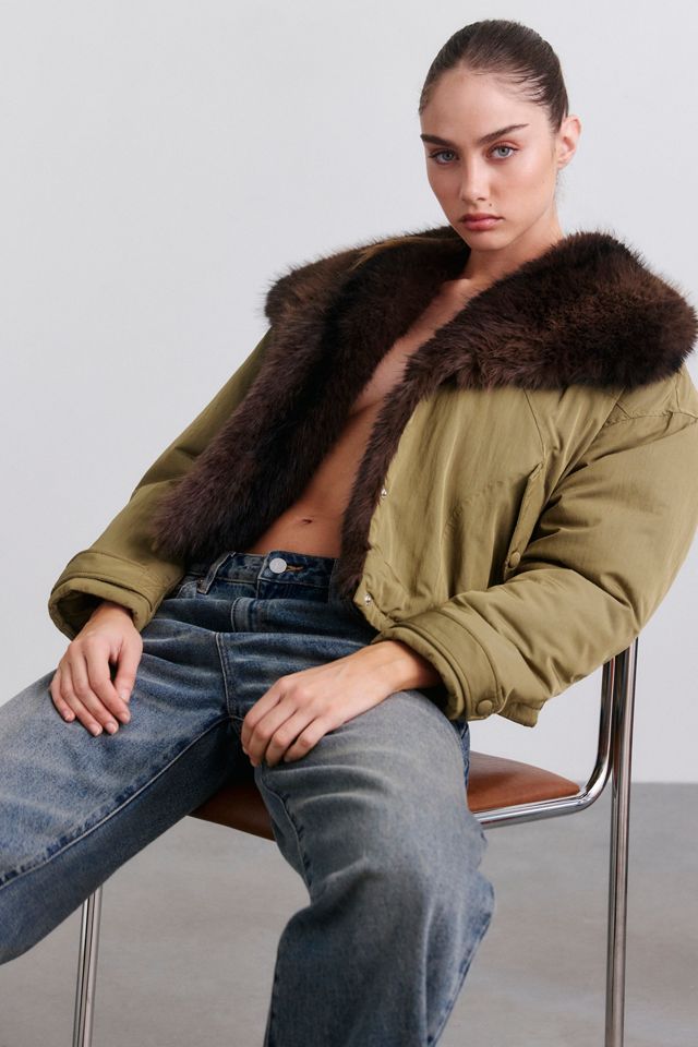 BLANKNYC In Rotation Faux Fur Trim Puffer Jacket #2