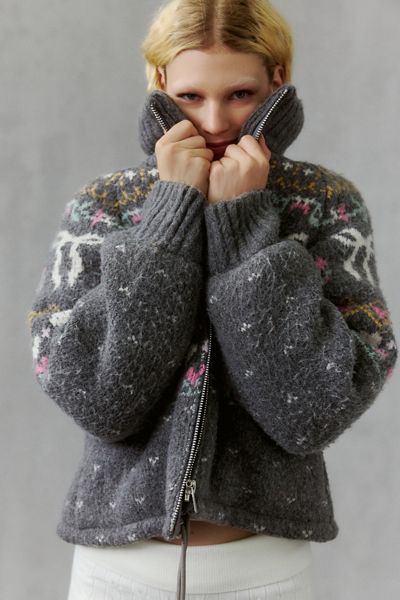 BLANKNYC Dream Chaser Funnel Neck Sweater Jacket