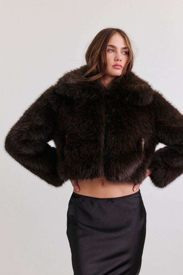BLANKNYC Steady Rise Faux Fur Cropped Jacket #1