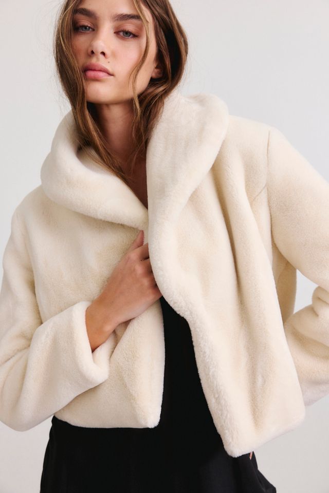 BLANKNYC Snow Queen Faux Fur Shawl Collar Jacket #1