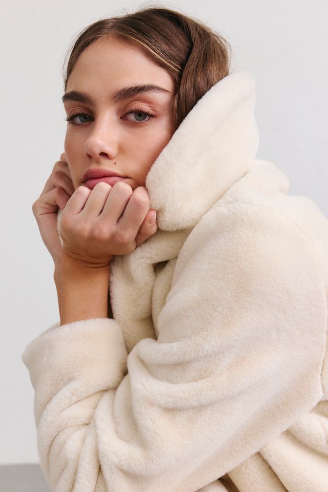 BLANKNYC Snow Queen Faux Fur Shawl Collar Jacket #2