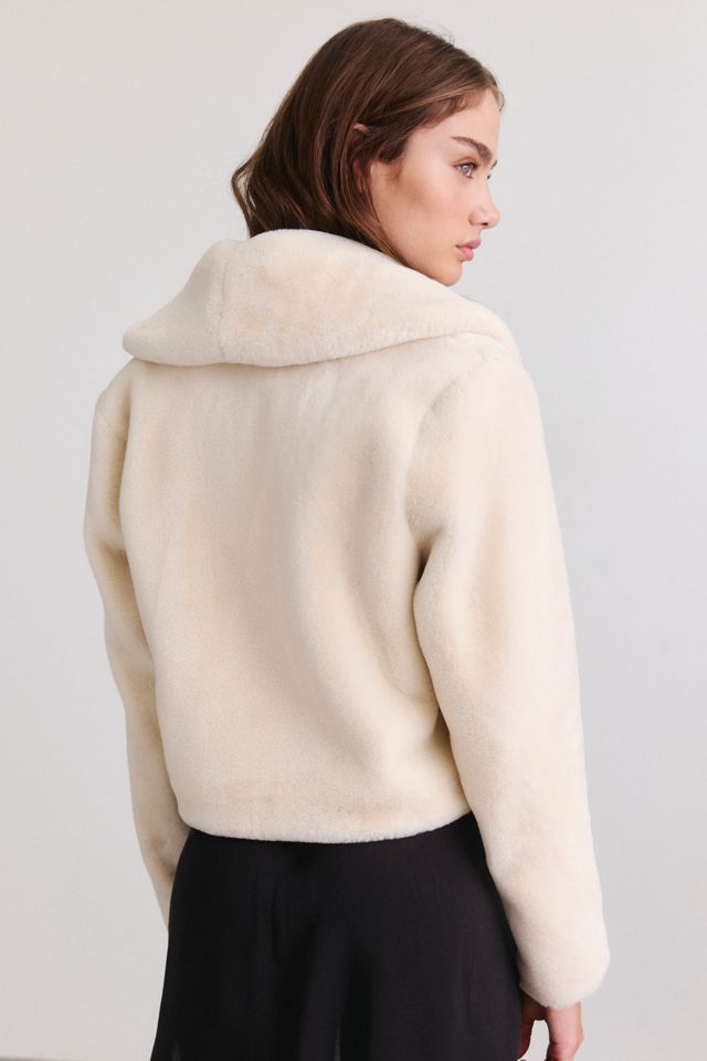 BLANKNYC Snow Queen Faux Fur Shawl Collar Jacket #3
