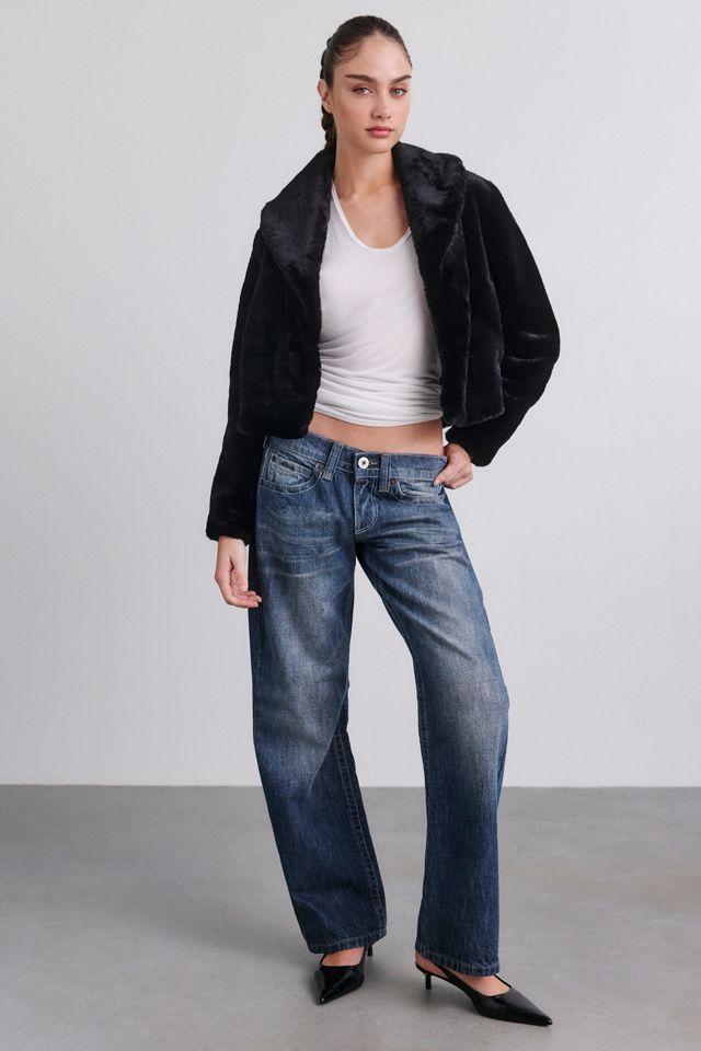 BLANKNYC Be My Guest Faux Fur Shawl Collar Jacket #1